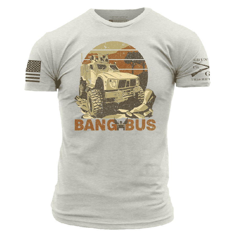 Bang Bus Tee in Sand - Casual Graphic T-Shirt