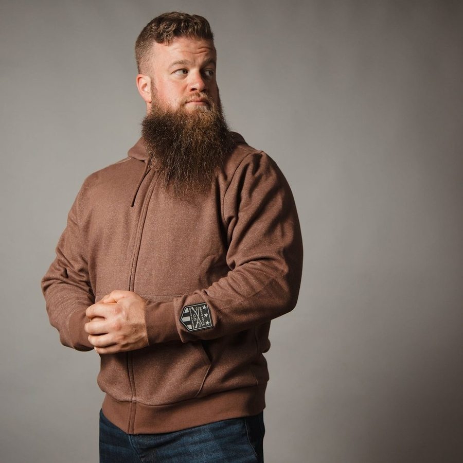 Heather Brown Full-Zip Hoodie for Men & Women
