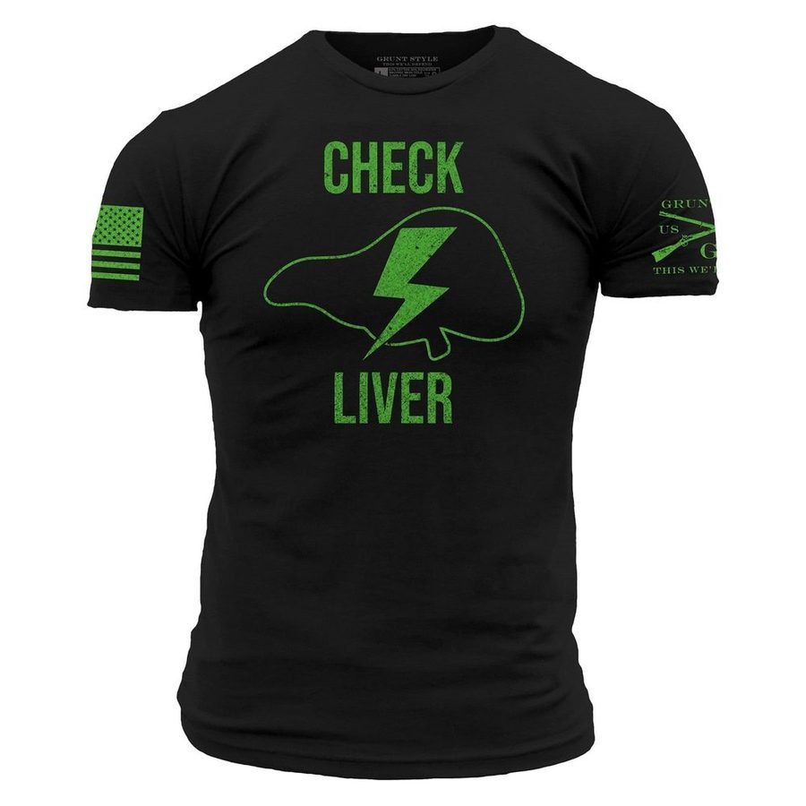 Black Check Liver Graphic Tee