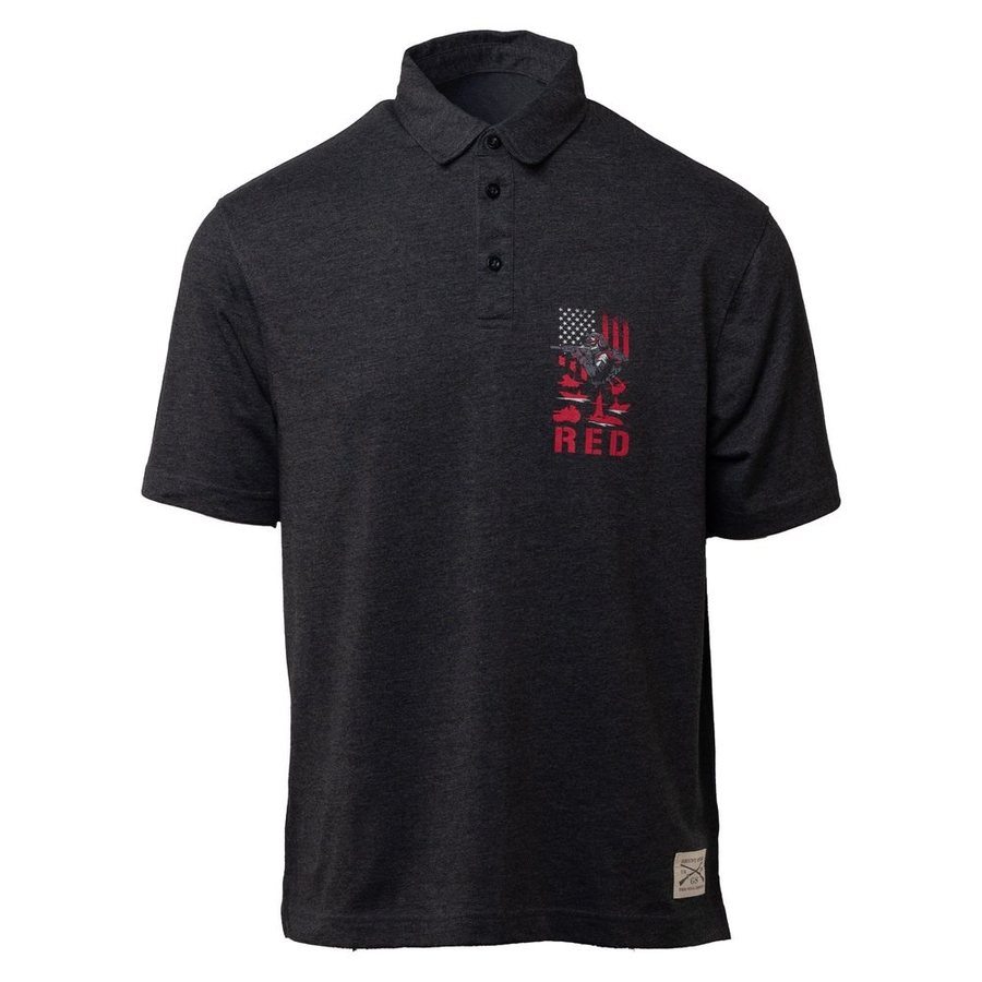 RED Friday Heather Black Cruiser Polo Shirt