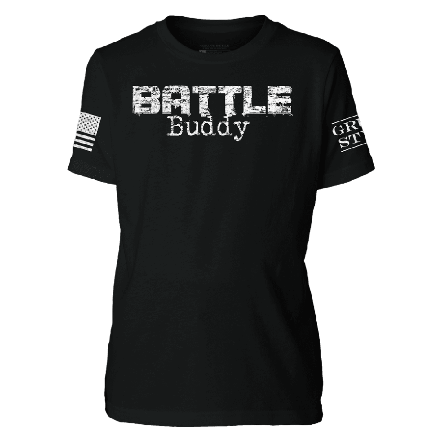 Black Youth Battle Buddy Tee for Active Kids