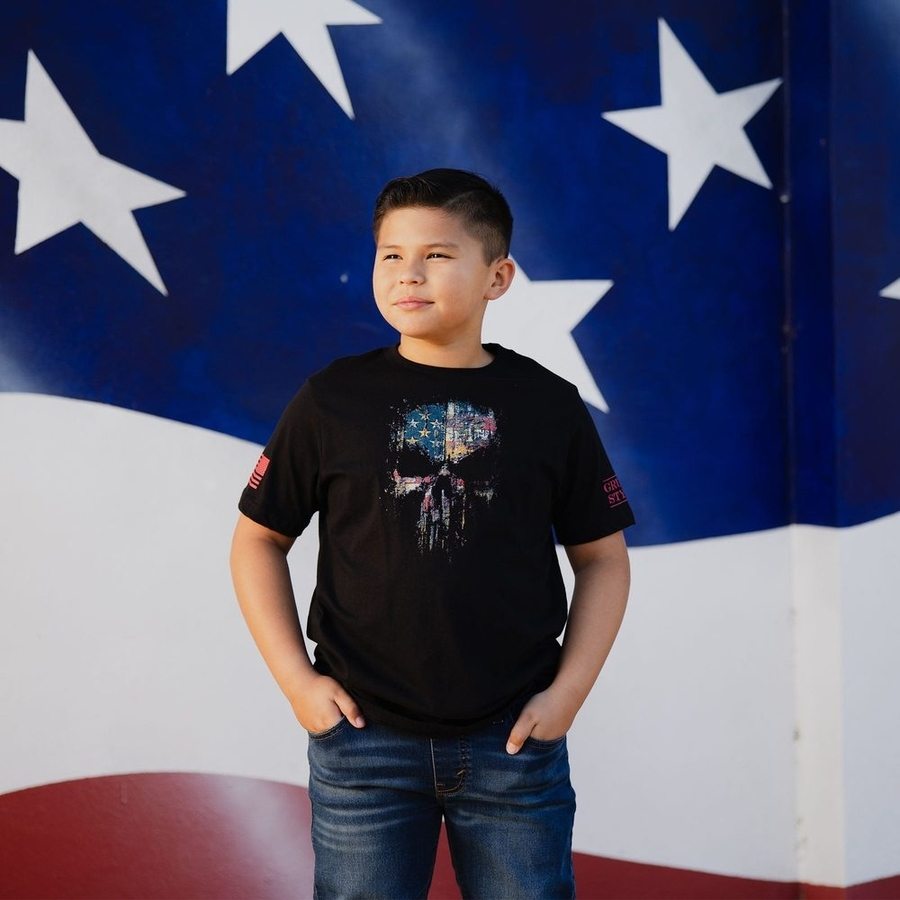 Black Youth American Reaper Graphic Tee