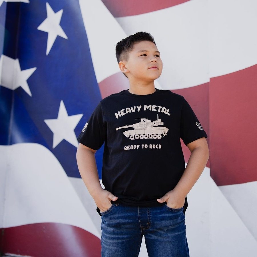 Black Heavy Metal Youth Tee - Band Style