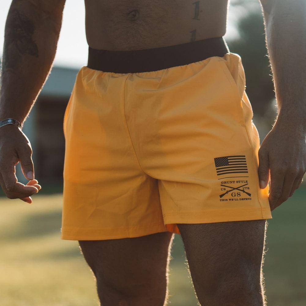 Orange Crush Men's Workout Shorts