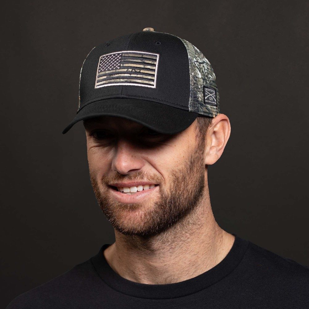Realtree Edge Camo Mesh Hat with Embroidered Flag