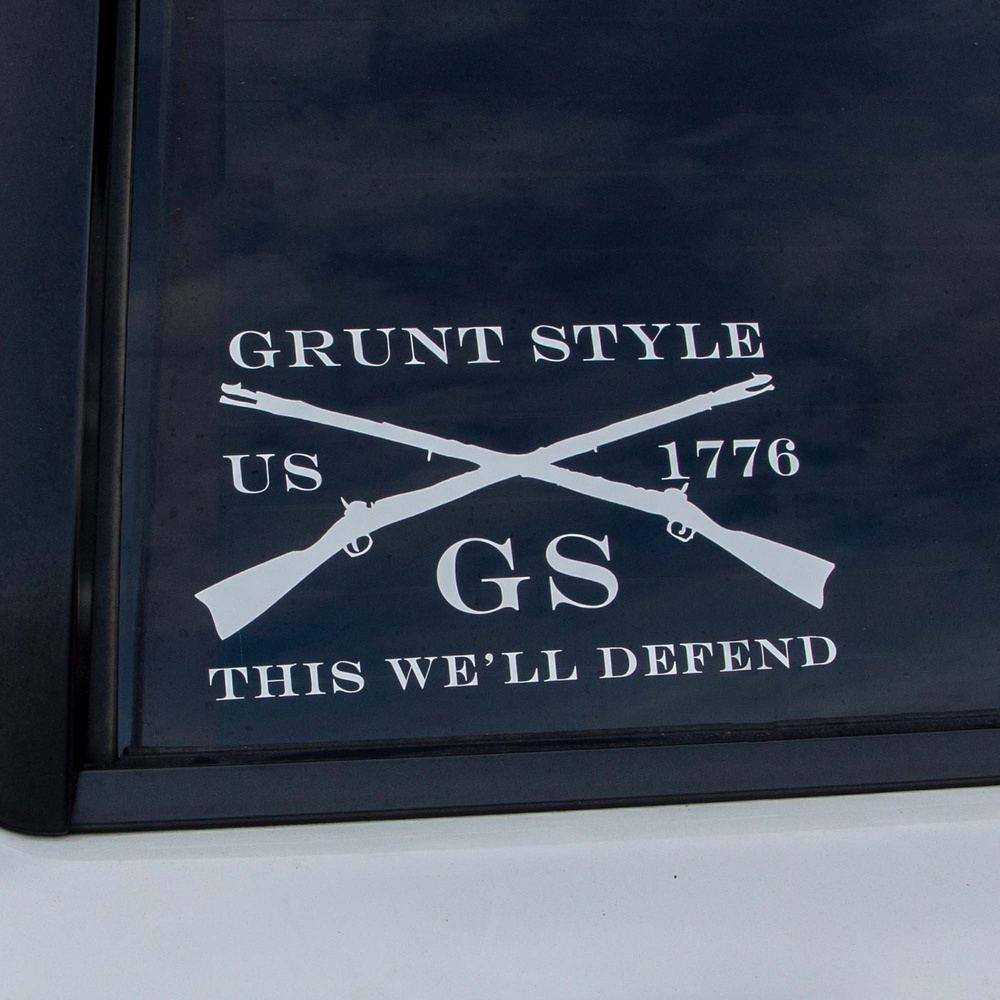 Grunt Style 6" White Logo Decal - Premium Vinyl Sticker