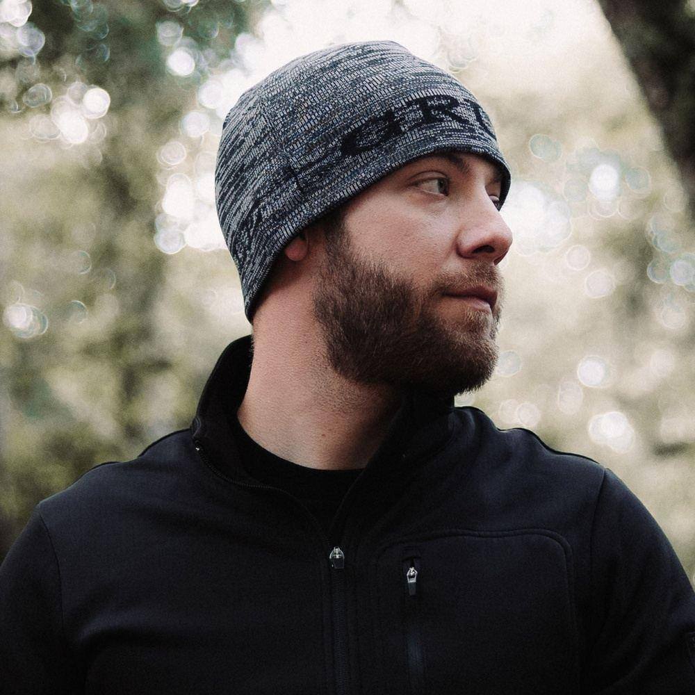 Black & Grey Reversible Skull Cap Beanie