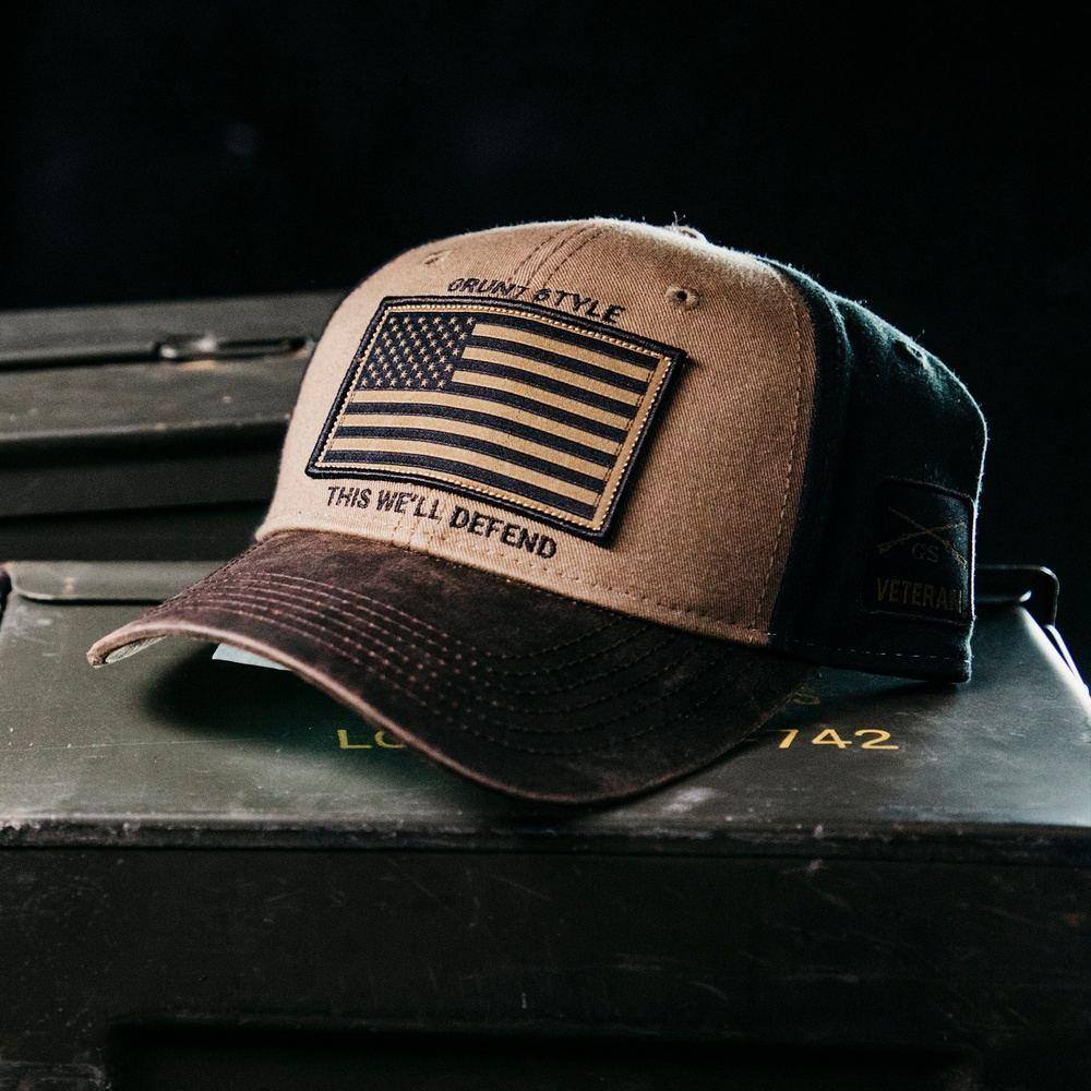 Patriotic Veteran Cap with Flag Design