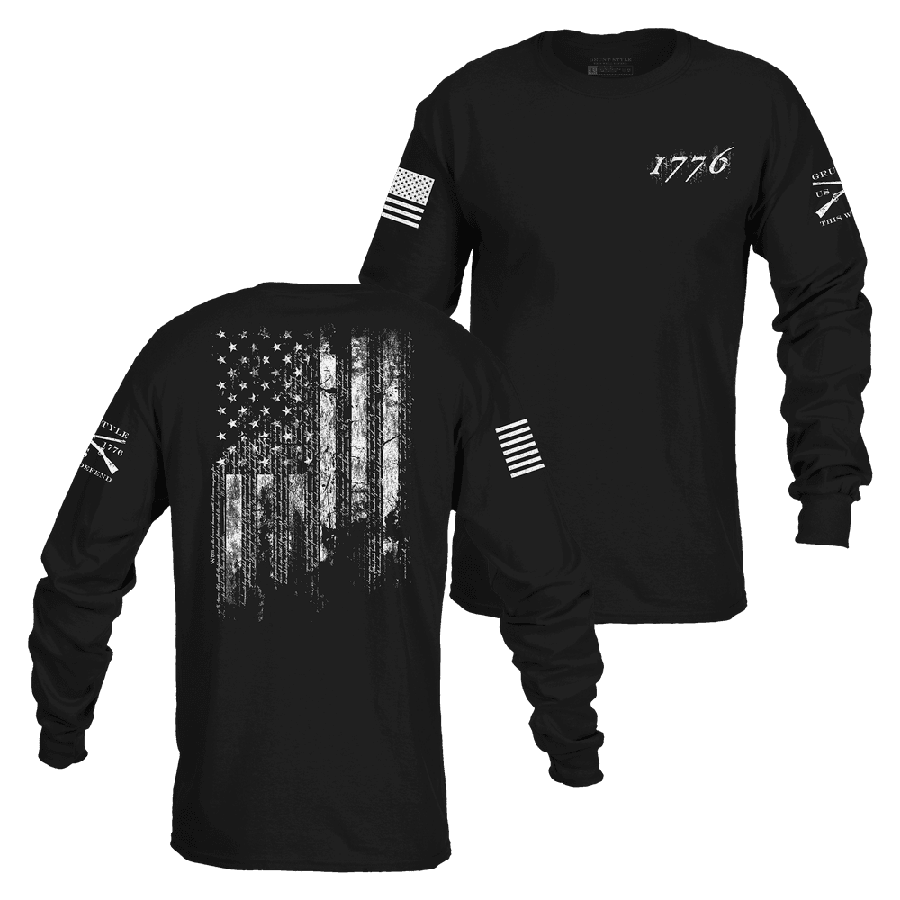 Black 1776 Long Sleeve Patriotic Tee