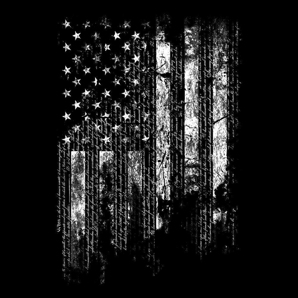 Black 1776 Patriotic Flag T-Shirt