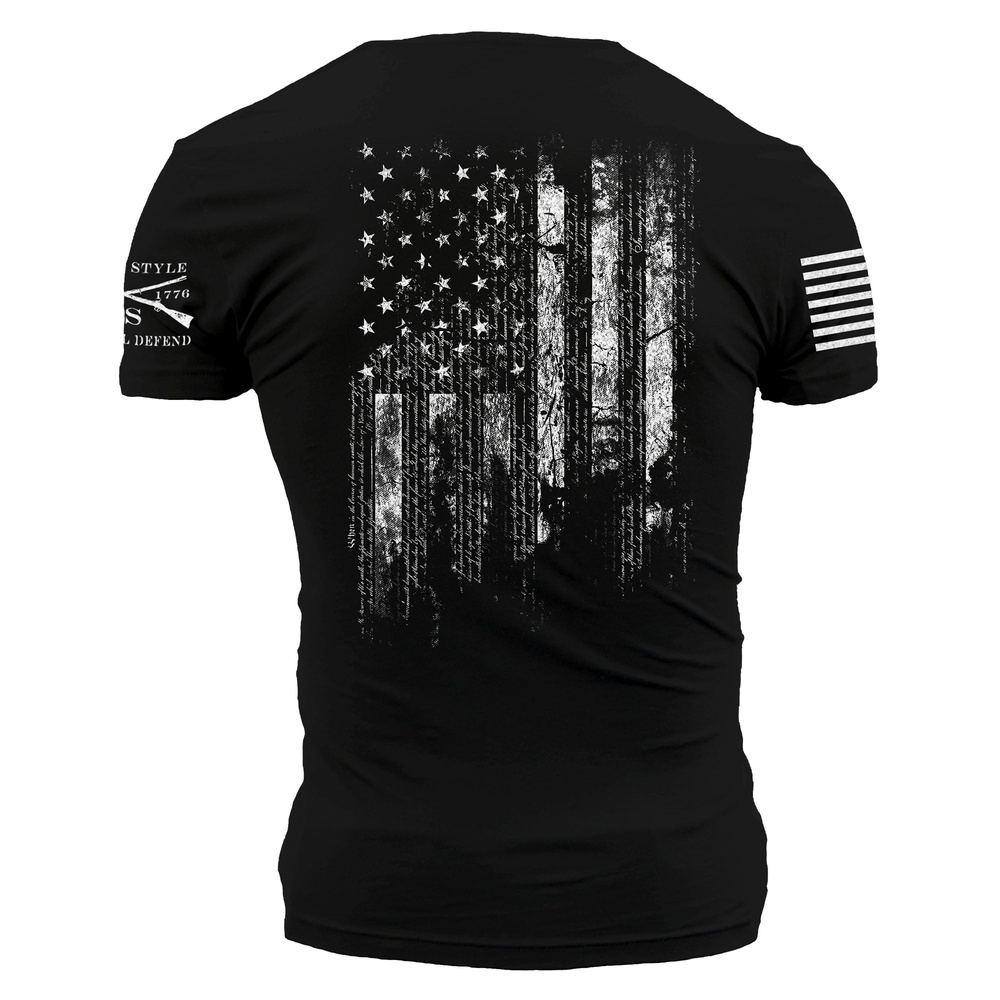 Black 1776 Patriotic Flag T-Shirt