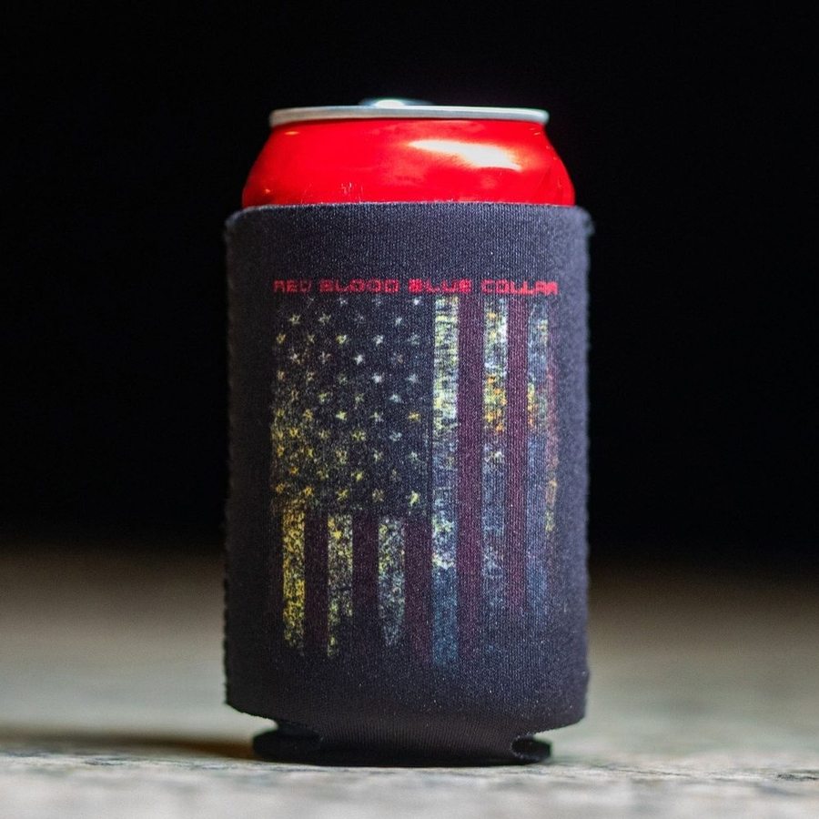 Red Blood Blue Collar Beer Sleeve Cooler