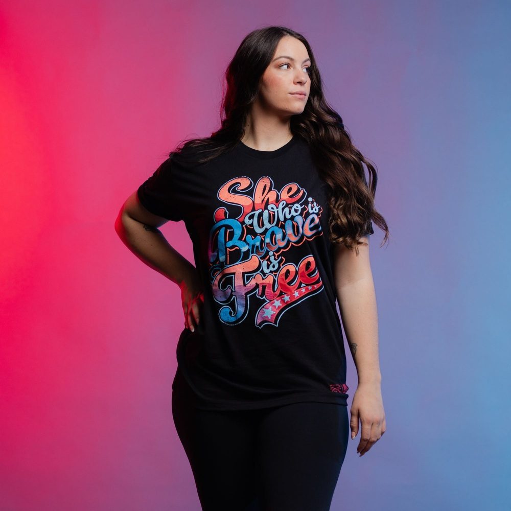 Brave Is Free Women's Boyfriend Tee - Black