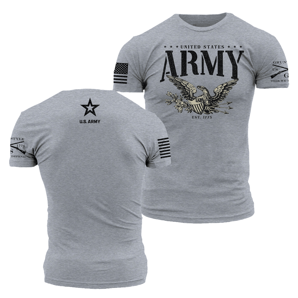 Dark Heather Gray Eagle Army T-Shirt
