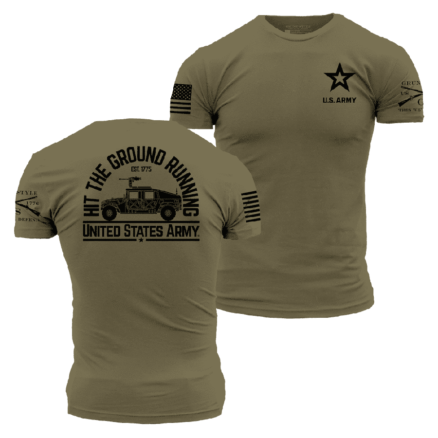 Military Green Army Running Tee for Active Duty