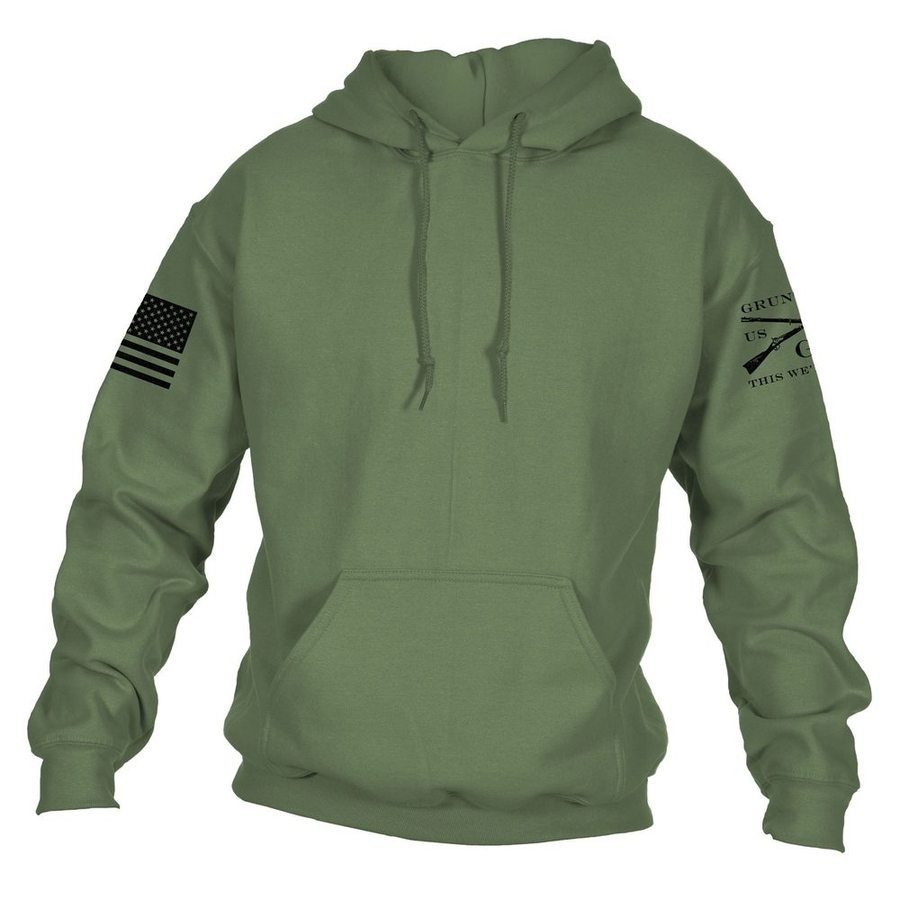Military Green Basic Hoodie for Everyday Wear