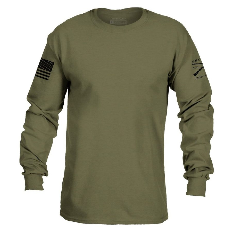 Military Green Long Sleeve Shirt - Essential Basic