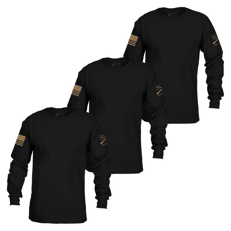 Black Long Sleeve Shirts 3-Pack – Essential Basics