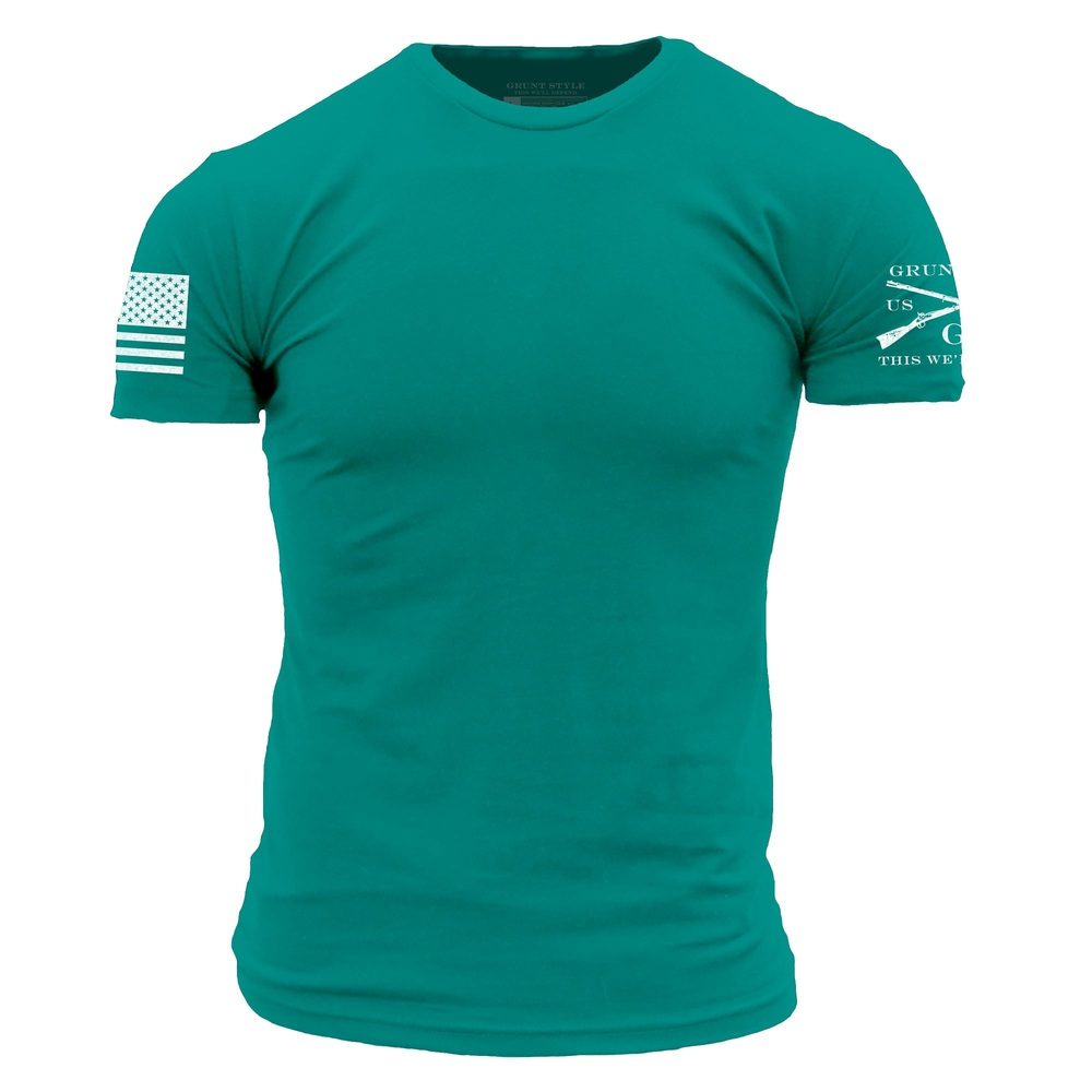 Heather Aqua Basic Cotton T-Shirt