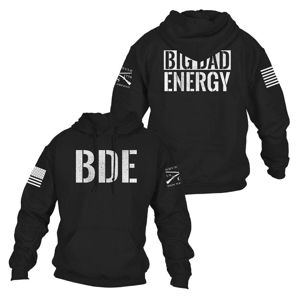 Black Big Dad Energy Hoodie - Comfort Fit