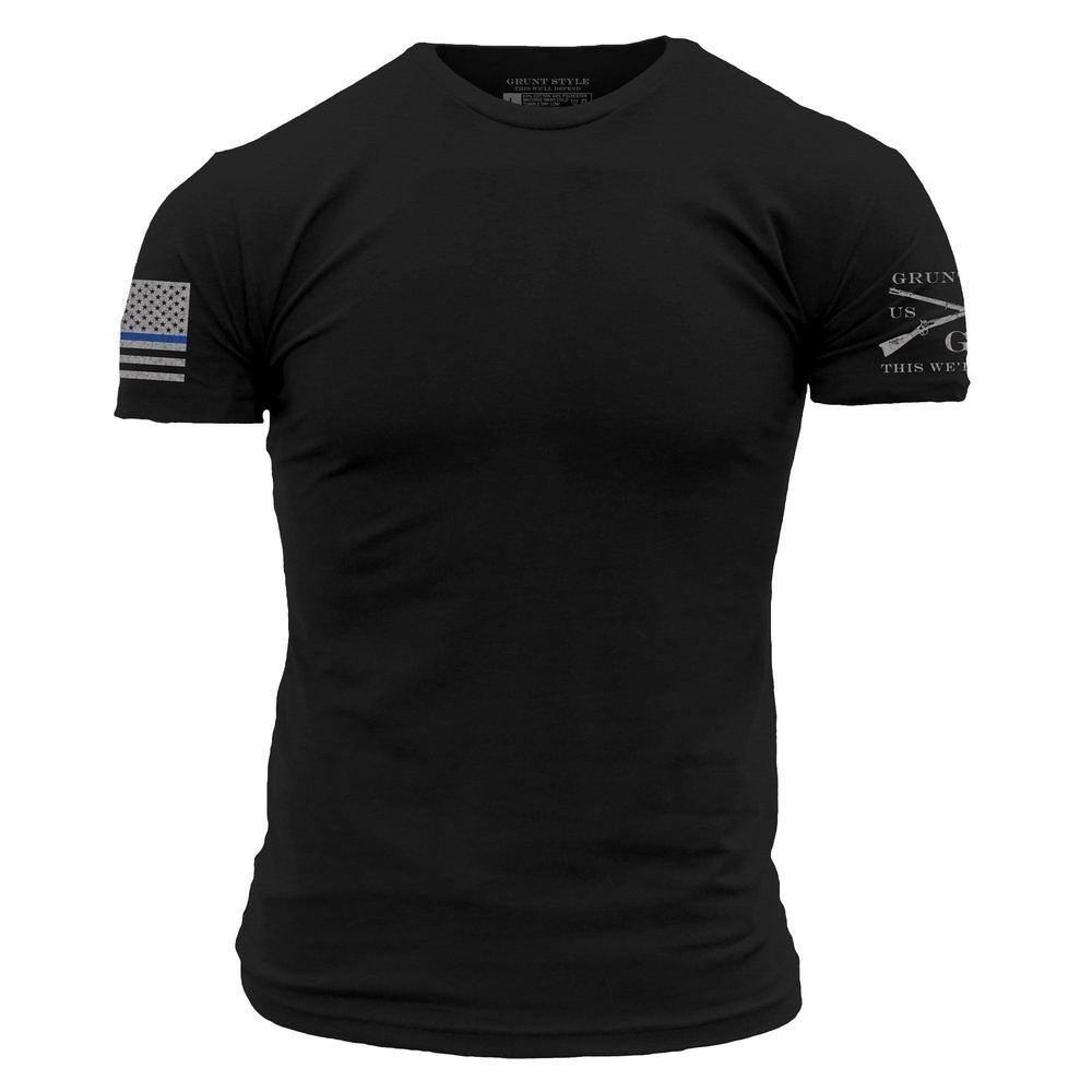 Black Blue Line Flag Graphic Tee
