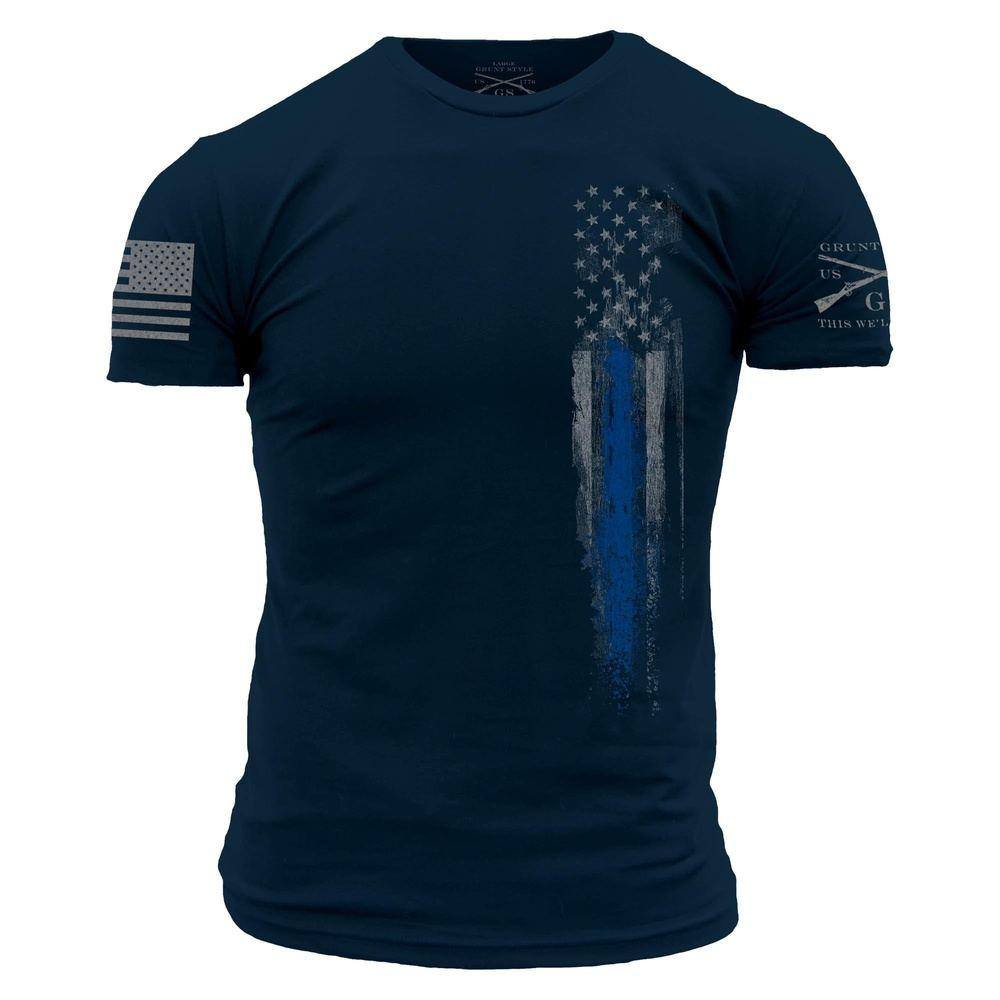 Navy Blue Line Flag T-Shirt