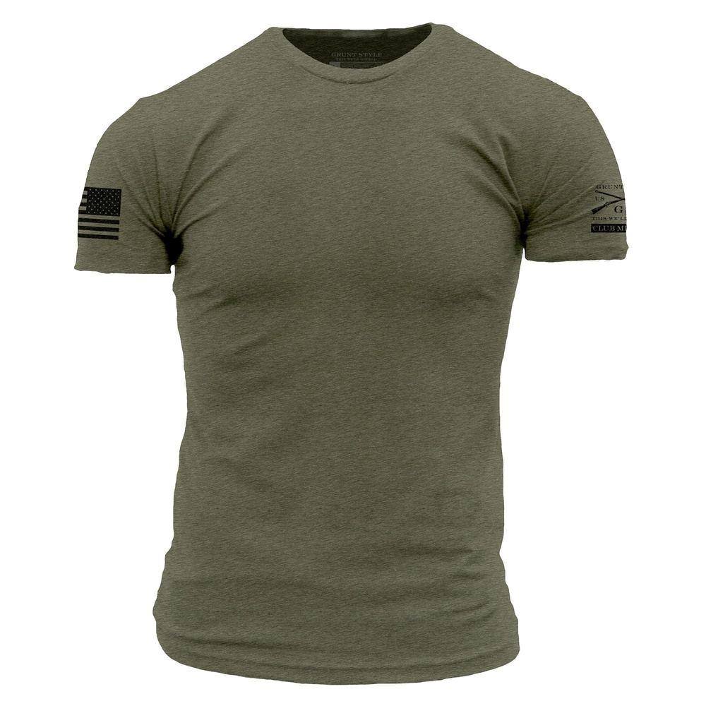 Men's Heather Light Olive Basic Tee - Club Member