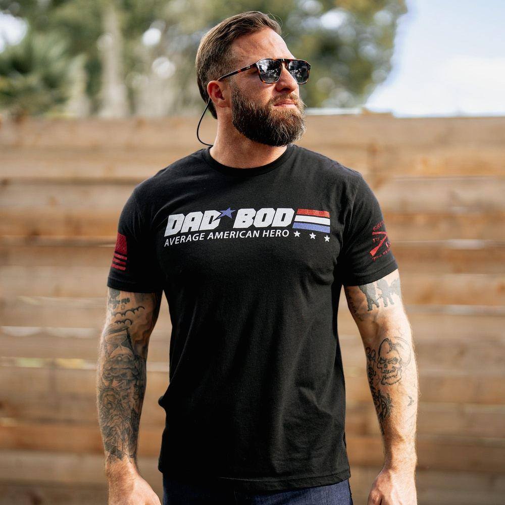 Black Dad Bod Tee - Comfort Fit Casual Shirt