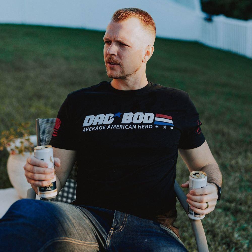 Black Dad Bod Tee - Comfort Fit Casual Shirt