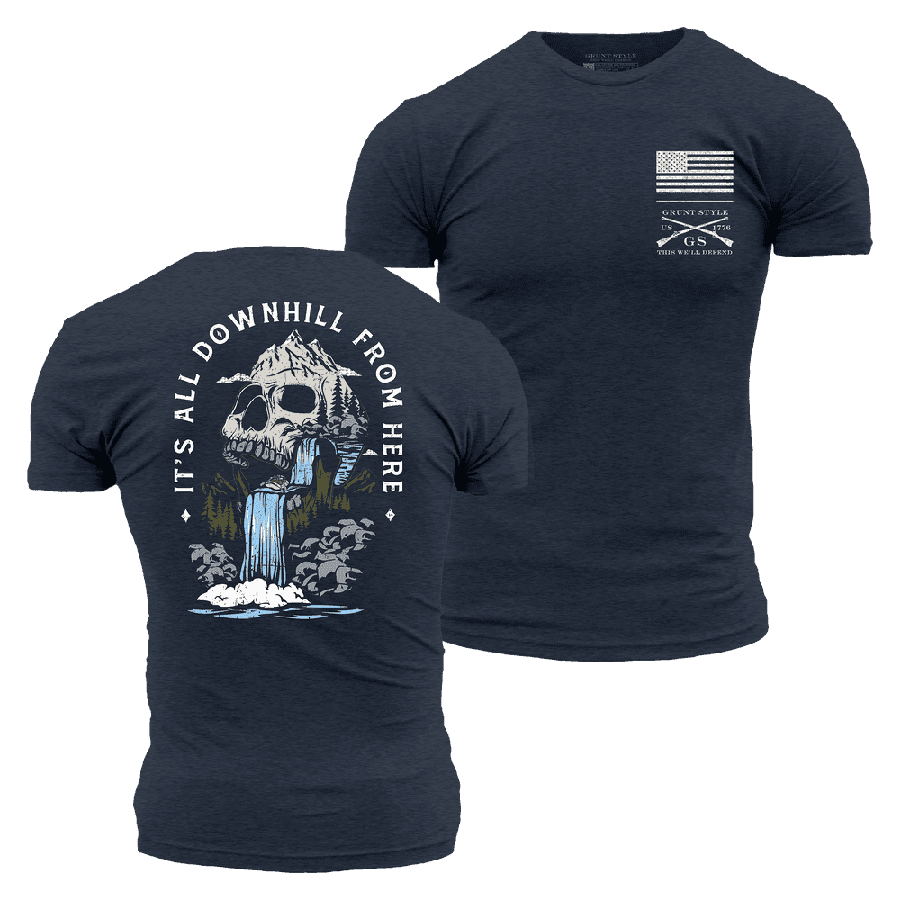 Midnight Navy Downhill Tee - Soft Cotton T-Shirt