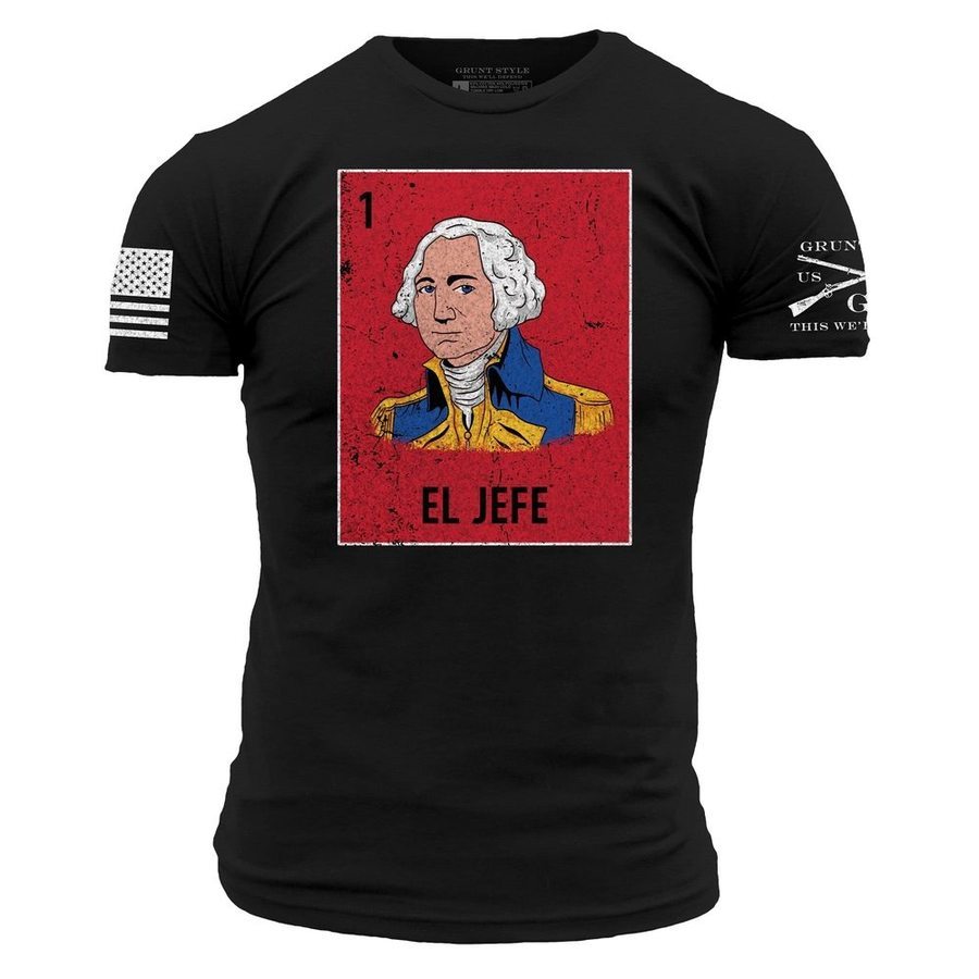 Black El Jefe Graphic Tee for Men