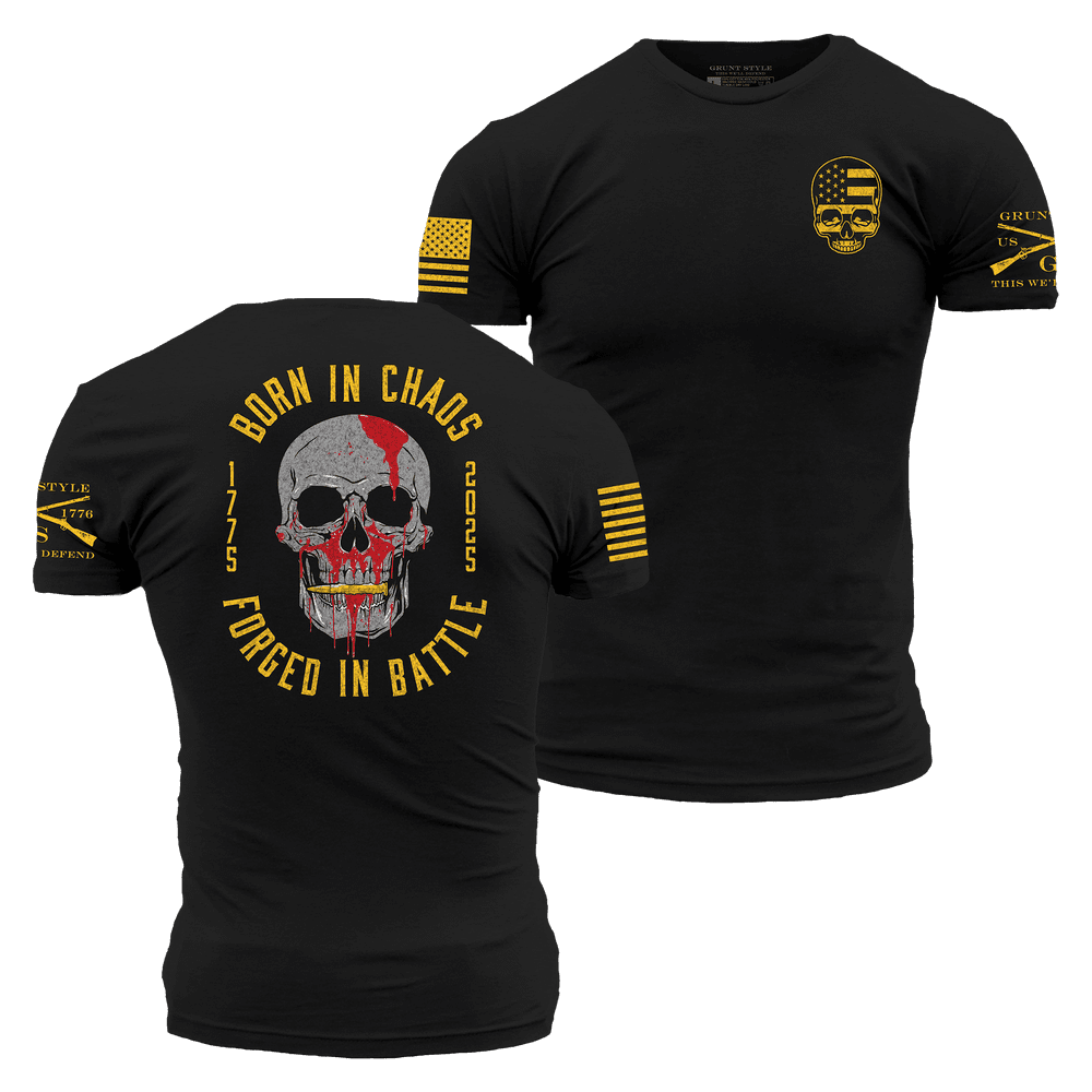 Black Forged In Battle Graphic Tee