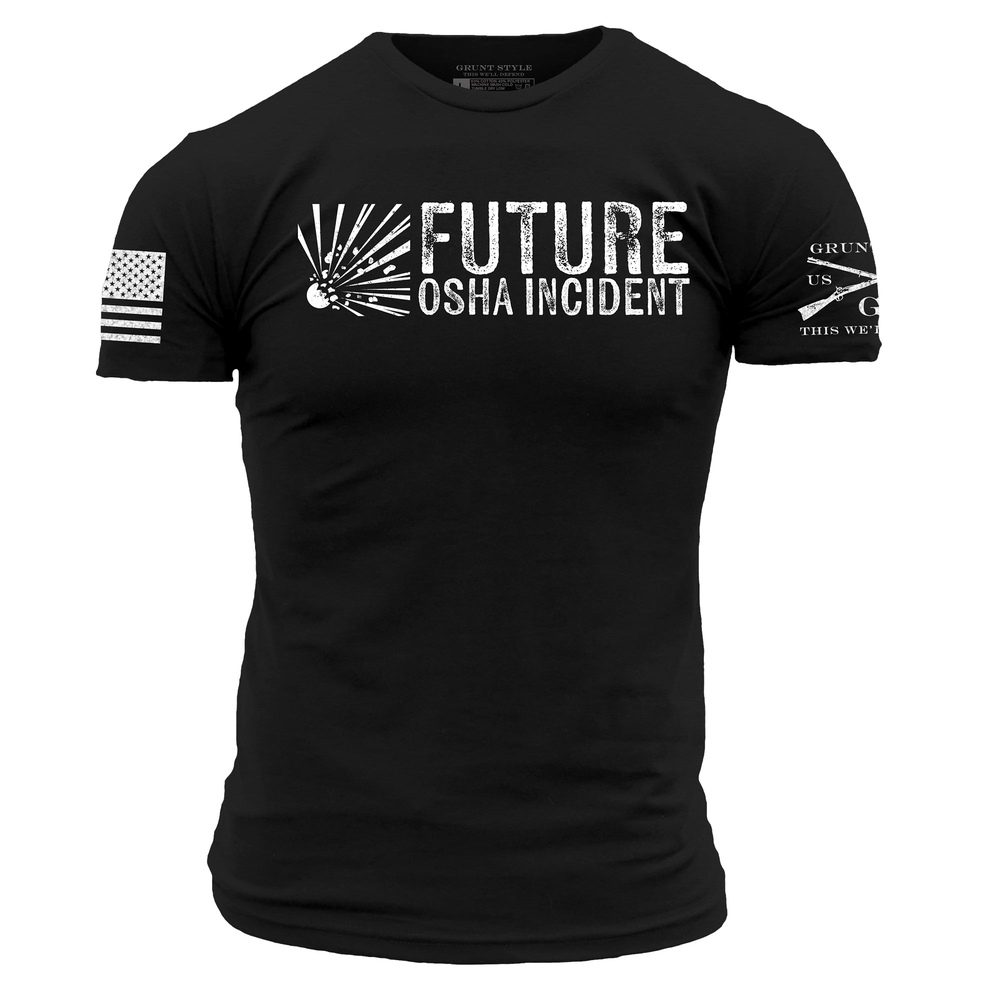 Black OSHA Incident T-Shirt for Workplace Safety