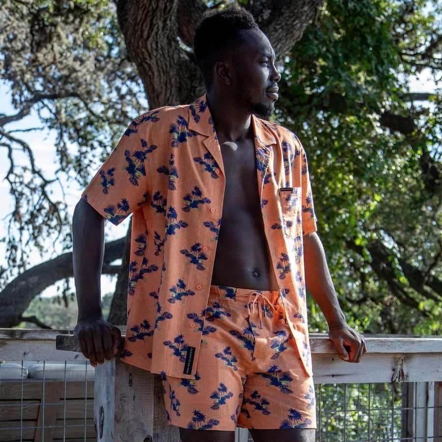 Americaw Orange Button Down Shirt for Casual Wear