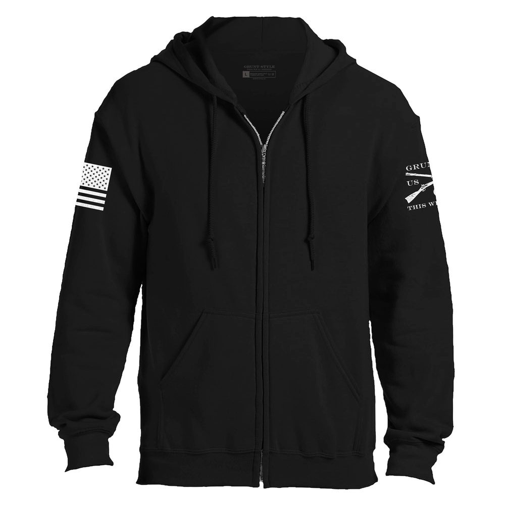 Grunt Style Zip-Up Hoodie - Classic Black