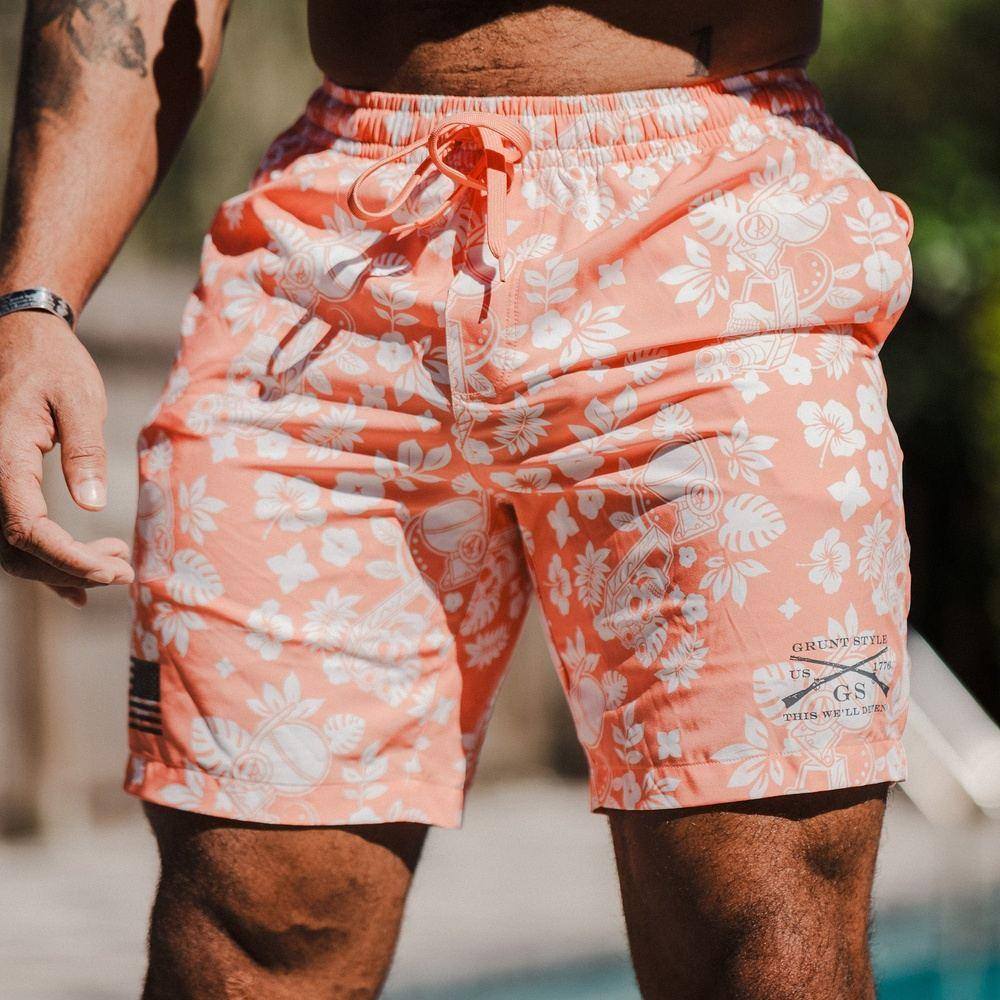 Grunt Trunks - Tropical Print Swim Briefs