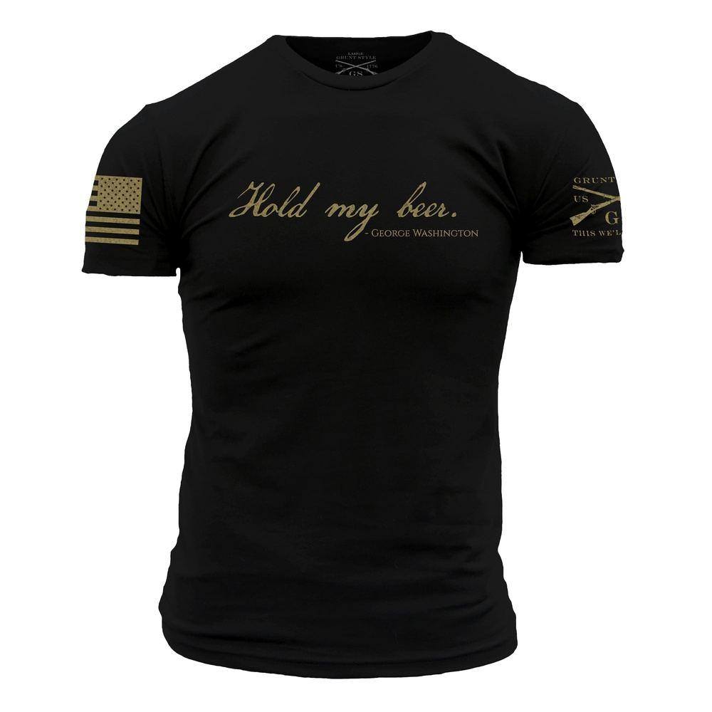 Black Hold My Beer Tee - Casual Humor Shirt