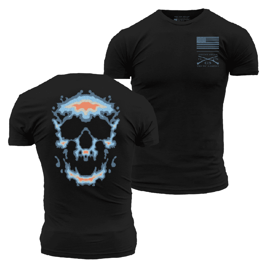 Black Infrared Skull Graphic Tee
