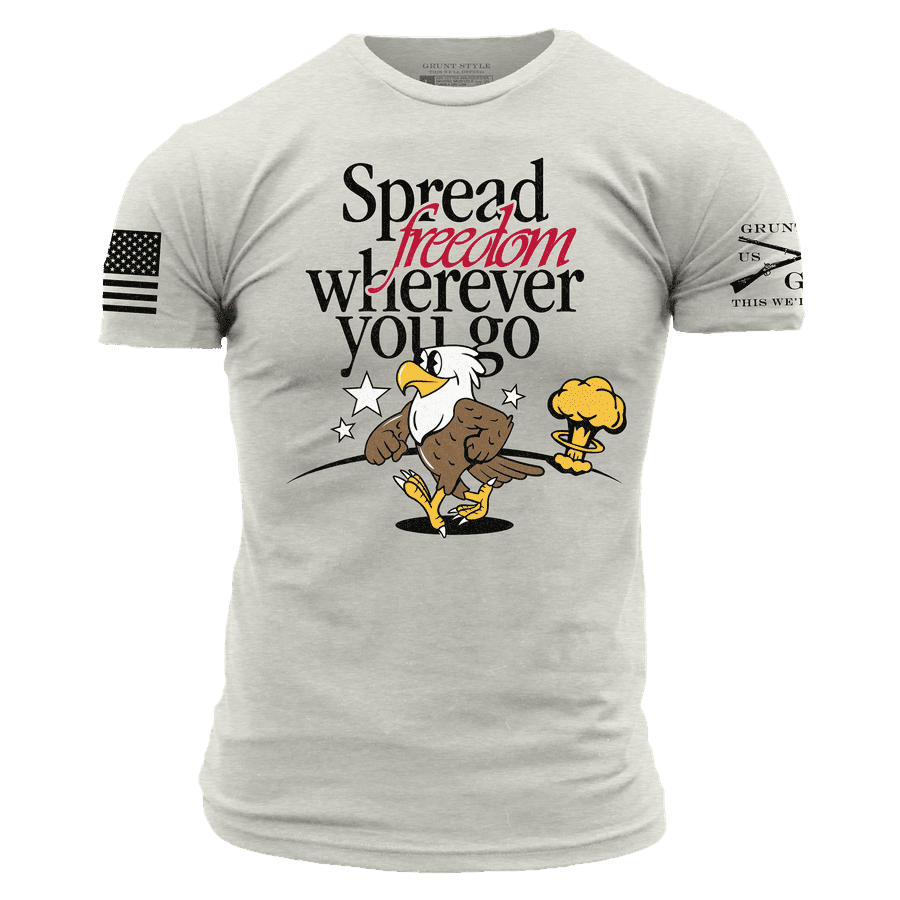 Freedom Graphic Tee - Sand Color Casual T-Shirt