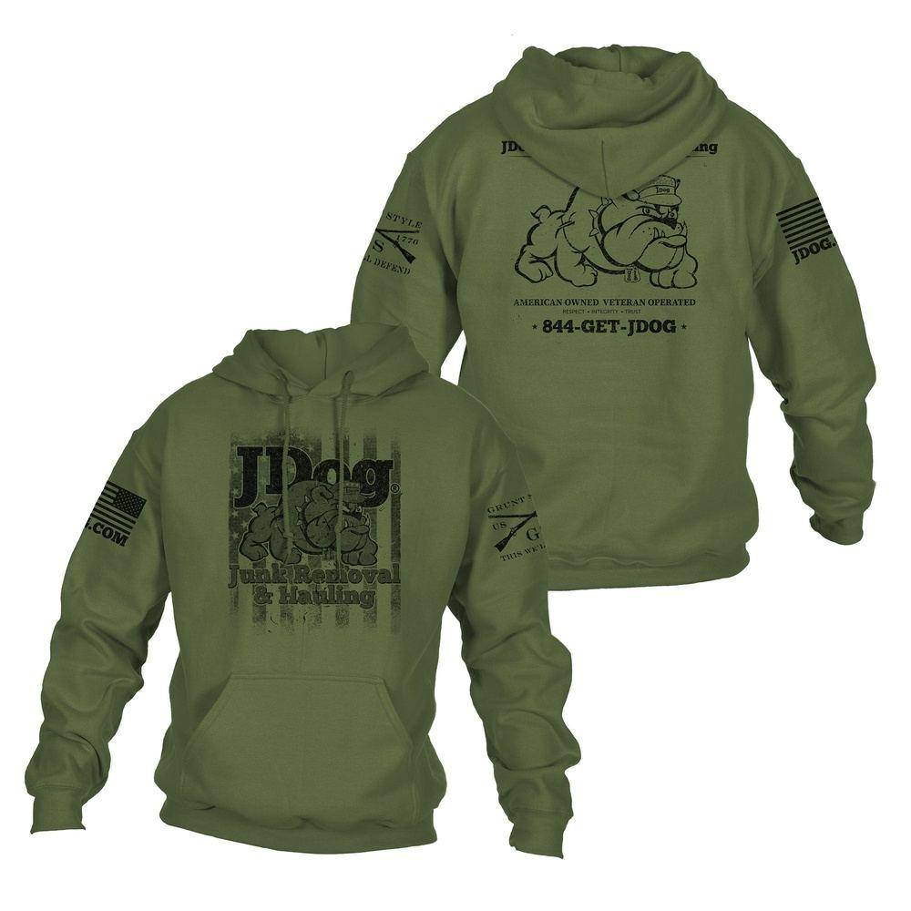 Military Green JDog Hoodie for Outdoor Wear