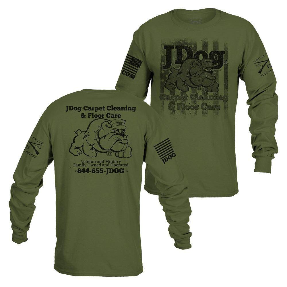 JDog Men's Long Sleeve Work Shirt - Military Green