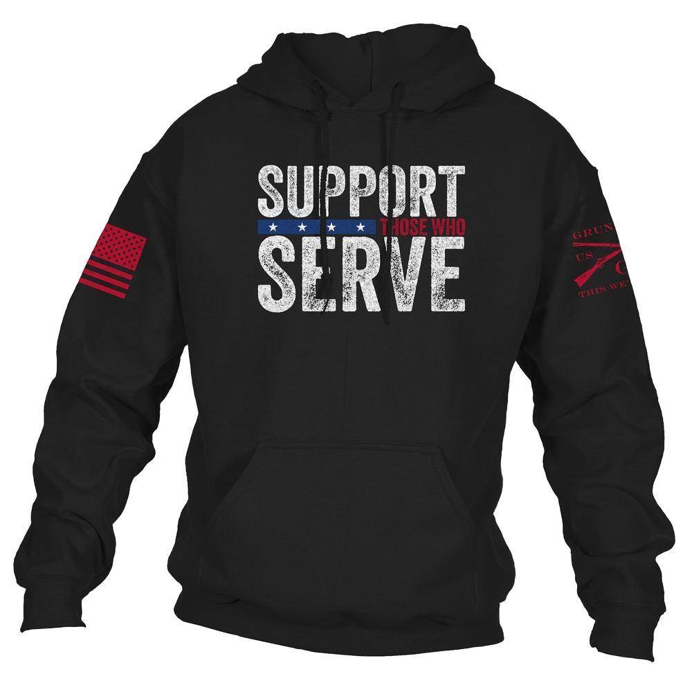 Men's Support Those Who Serve Hoodie - Black