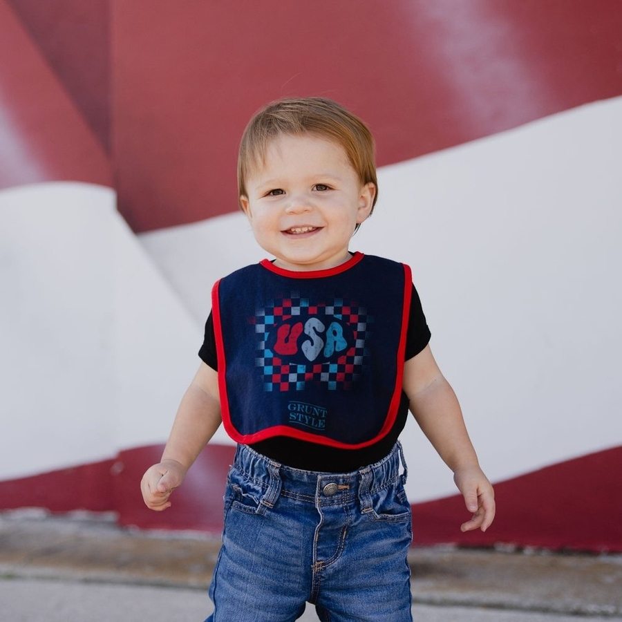 USA Runt Style Bib in Navy & Red