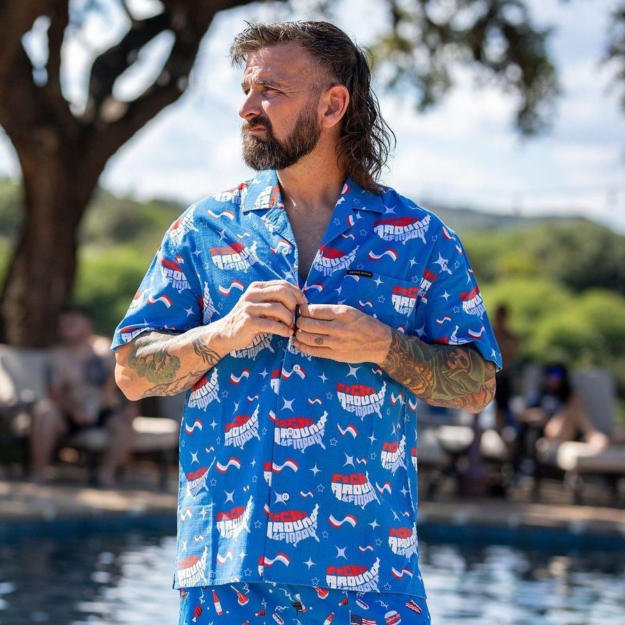 FAFO Light Blue Button Down Shirt for Casual Wear