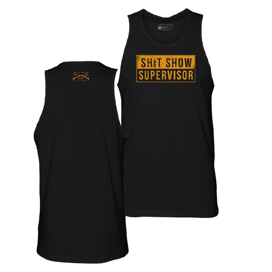 Black Sh*t Show Supervisor Humor Tank Top