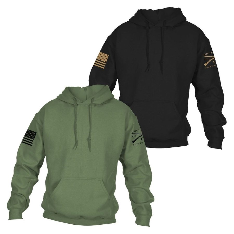 2-Pack Core Basic Hoodies - Black & Military Green