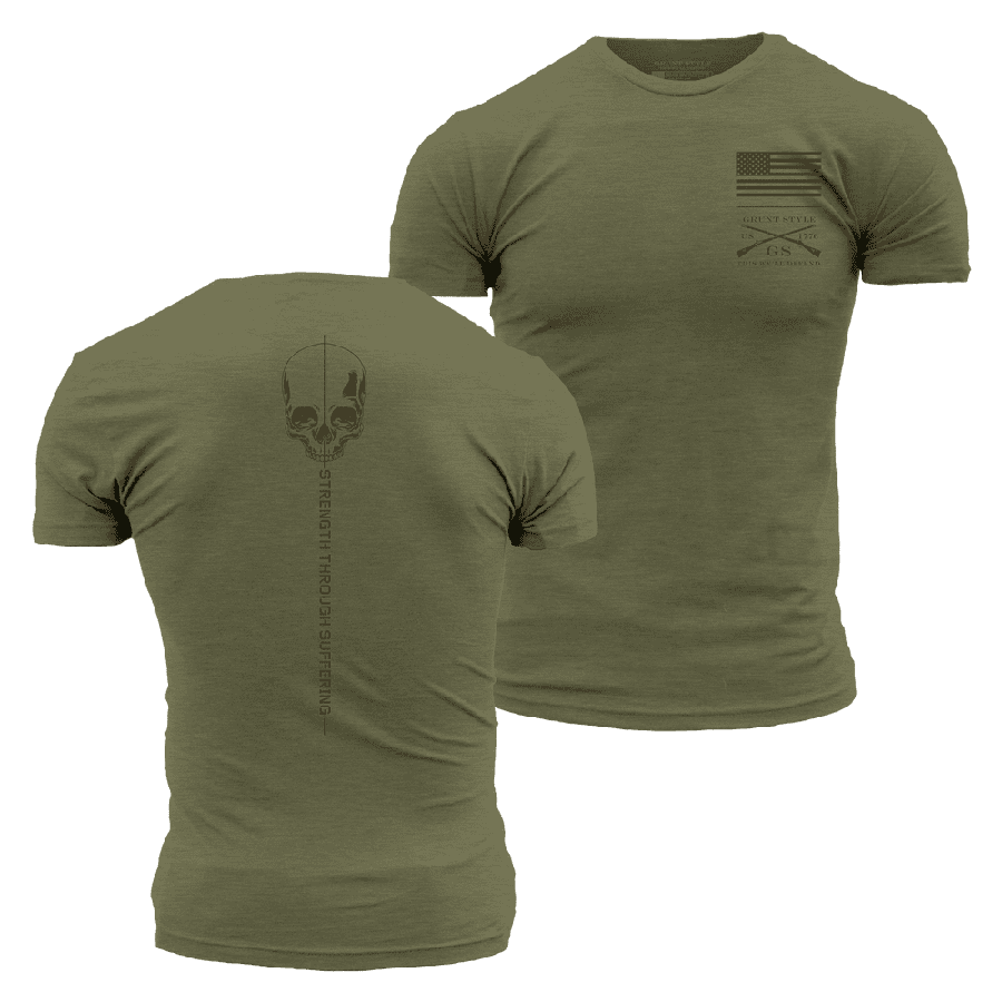 Military Green Strength Through Suffering Tee