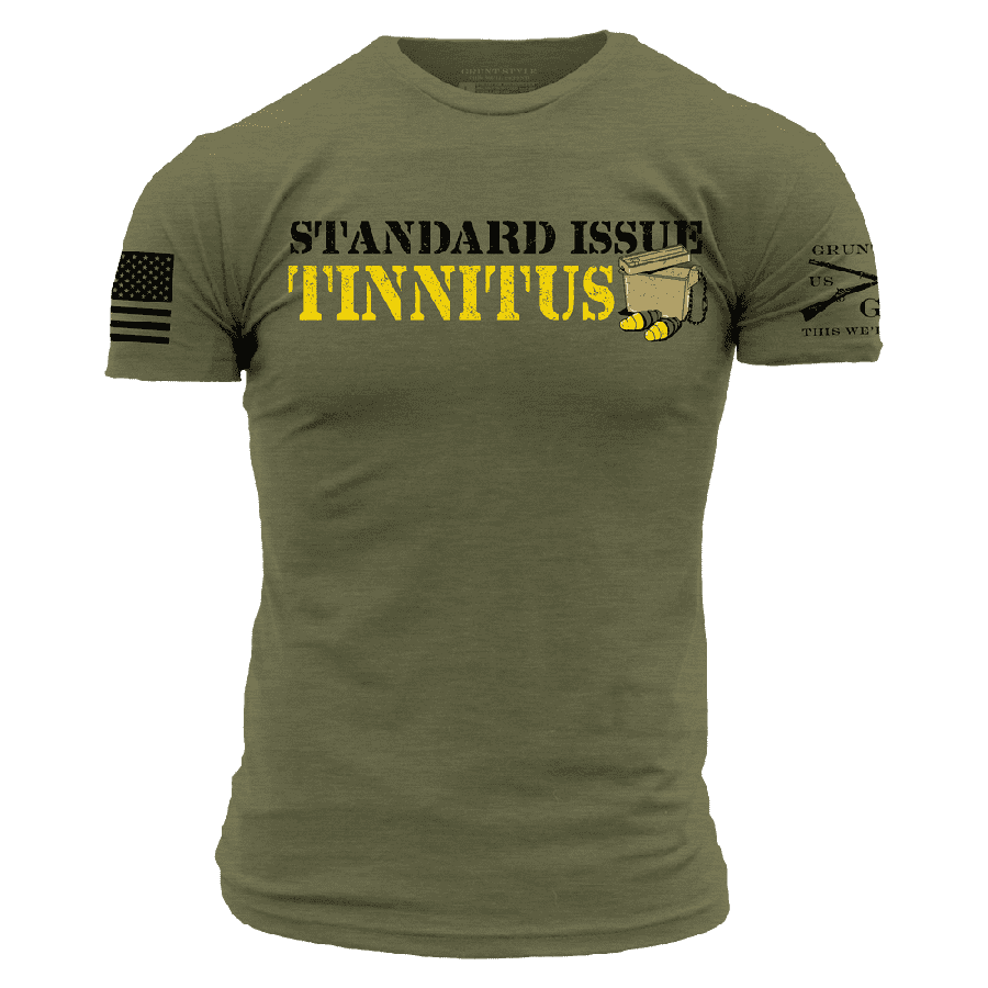 Military Green Tinnitus Awareness T-Shirt