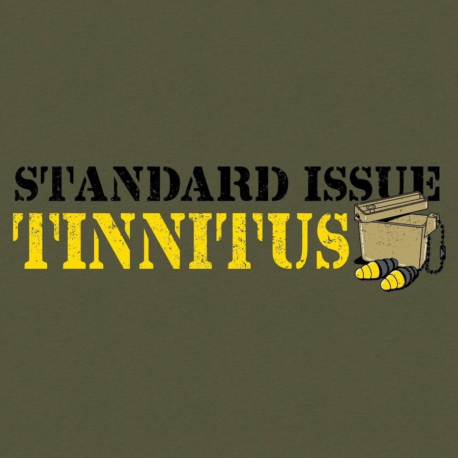 Military Green Tinnitus Awareness T-Shirt