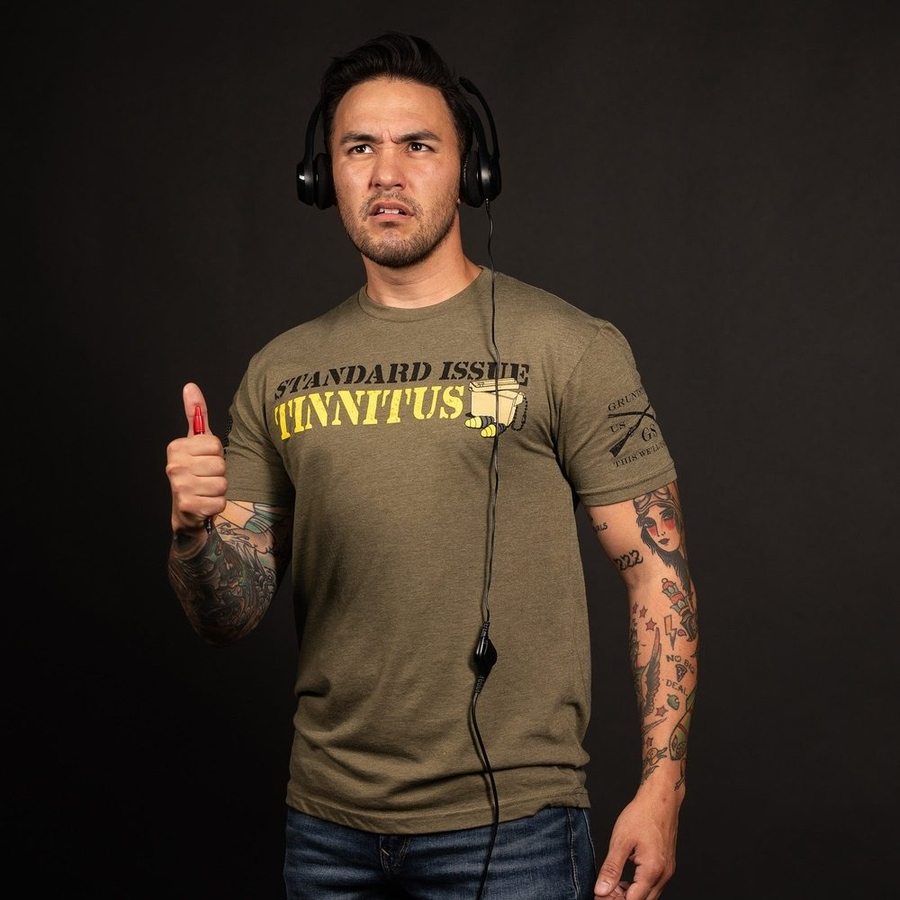Military Green Tinnitus Awareness T-Shirt